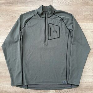 Kuiu Men's Pro Merino Wool 200 Zip-T Pullover Hunting Shirt Mens Size Large Gray